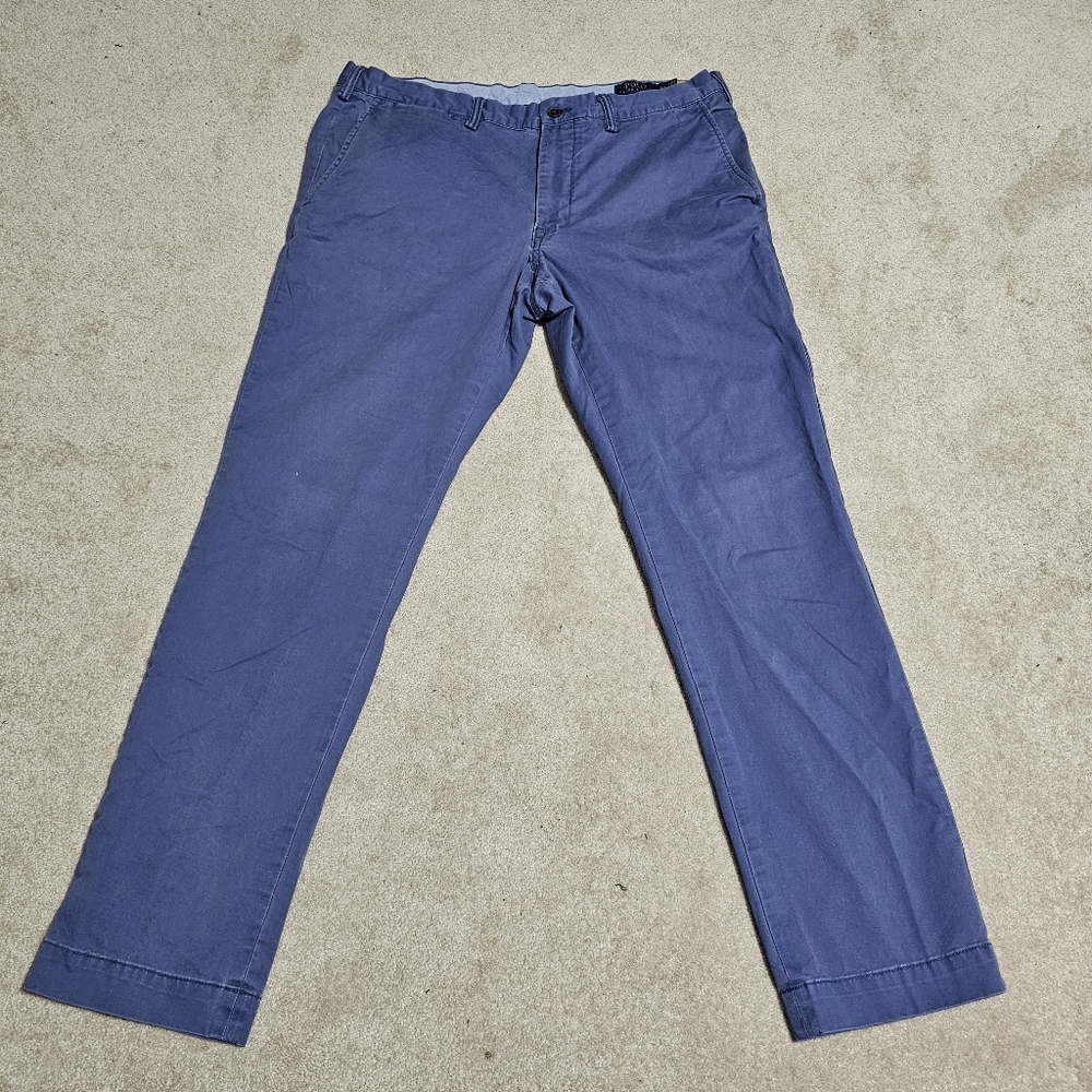 Polo Ralph Lauren 36/32 Slim Stretch Blue Chinos Khakis Trousers